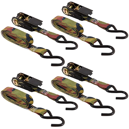 Keeper Ratchet Tie-Down, 8'X1" Woodland Camo Nylon Strap 03508-V